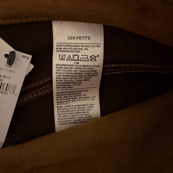 NWT Banana Republic Wide-Leg High-Rise Faux Suede Pants Brown Size 8 Petite (29) - Picture 5 of 5